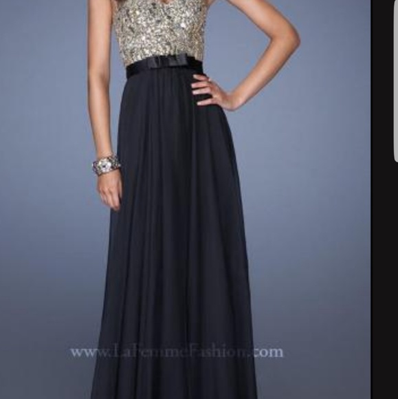 LA FEMME STYLE 19282 BLACK PAGEANT HOMECOMING GOWN - Picture 4 of 5